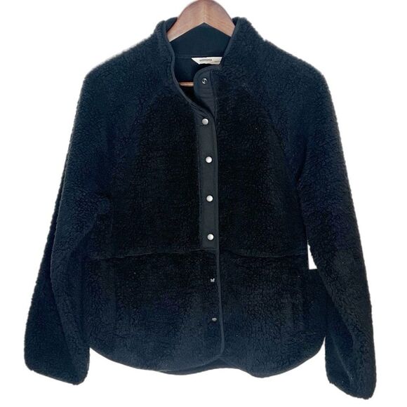 Sonoma Goods For Life Snap Through Fleece Black Jacket - Picture 1 of 6